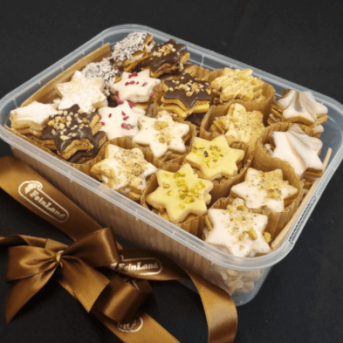 Preview: himmliche Festtagssterne große Vorratsbox  1Kg Preview: Auswahl Weihnachtsgebäck in Sternenform